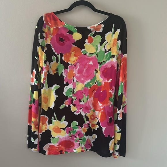 Lauren Ralph Lauren Womens Floral Long Sleeve Lightweight Knit Sweater Sz Medium - Picture 2 of 6